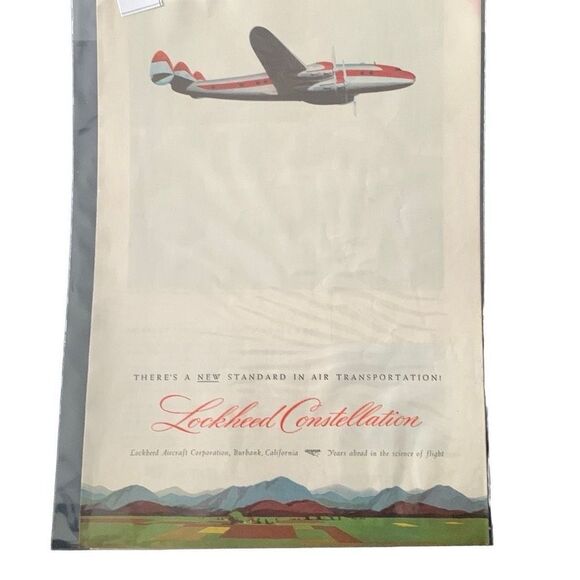 Vintage 1945 Lockheed Constellation Ad Advertisment - Picture 1 of 4